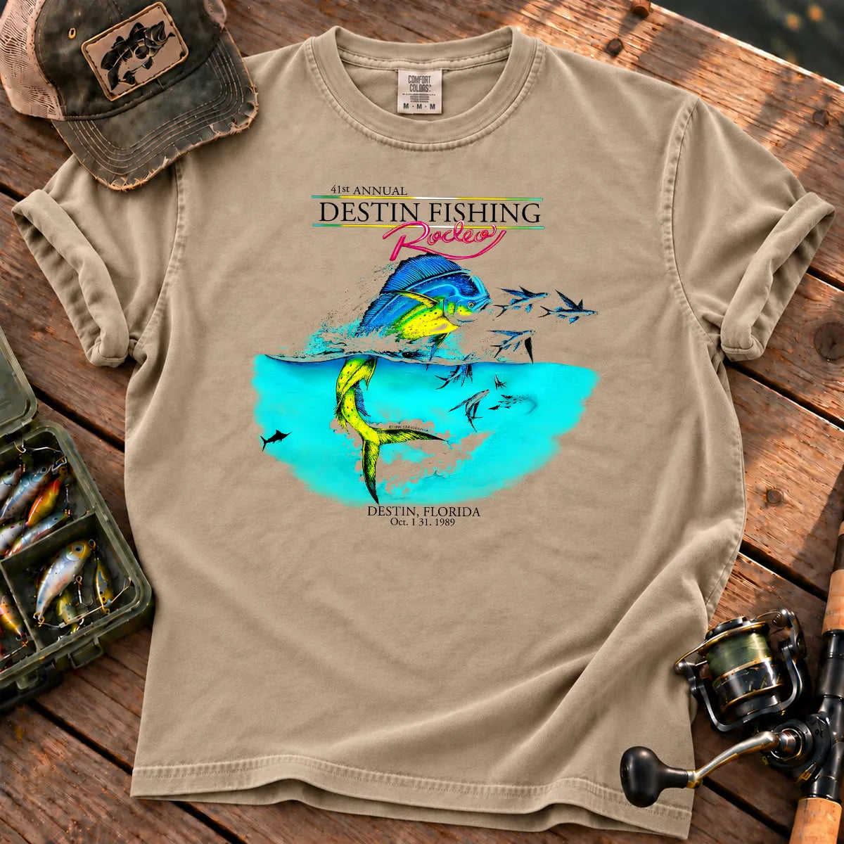 1989 Fishing Rodeo T-Shirt in Sandstone