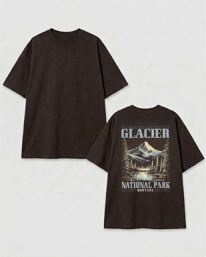 Glacier National Park T Shirts, Vintage Mountain Graphic Tee, Montana Nature Landscape Shirt, Outdoor Adventure Gift.