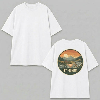 Vintage Fly Fishing T-Shirt, Retro Fisherman Gift, Outdoors Nature Lover Shirt .