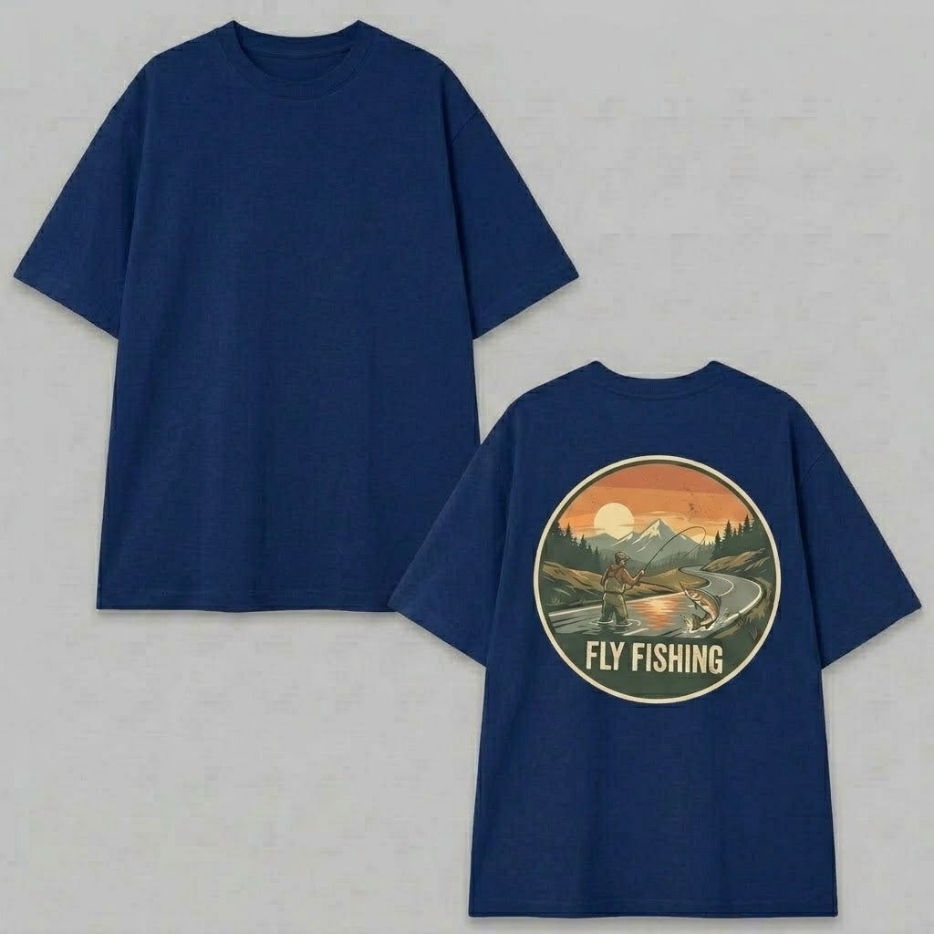 Vintage Fly Fishing T-Shirt, Retro Fisherman Gift, Outdoors Nature Lover Shirt .
