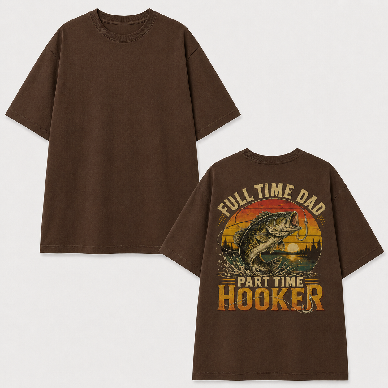 Full Time Dad Part Time Hooker Shirt Funny Fishing Tee, Fishing Gifts for Men, Fathers Day Gift for Husband Papa