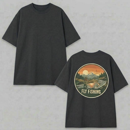 Vintage Fly Fishing T-Shirt, Retro Fisherman Gift, Outdoors Nature Lover Shirt .
