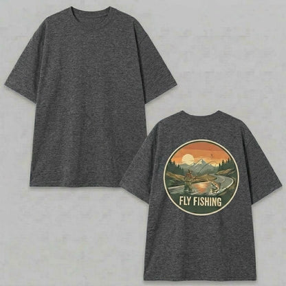 Vintage Fly Fishing T-Shirt, Retro Fisherman Gift, Outdoors Nature Lover Shirt .