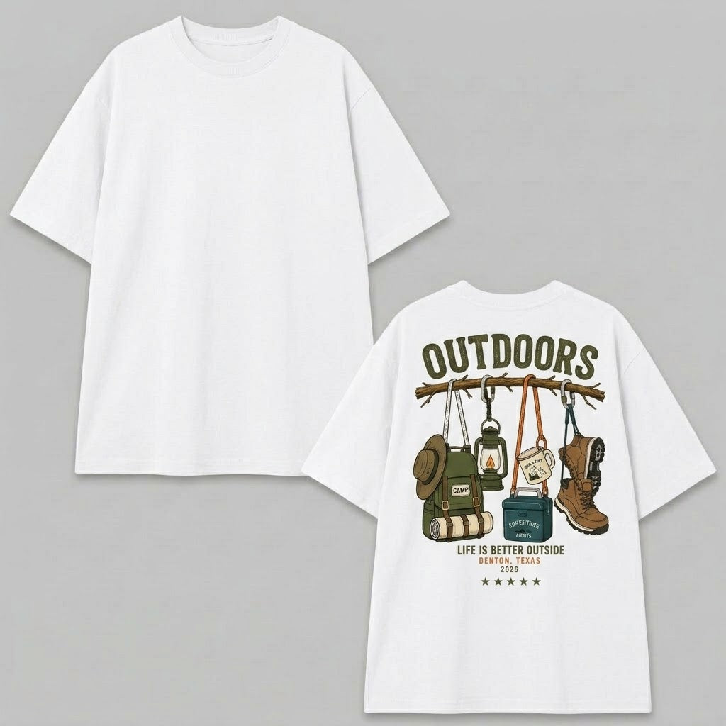 Outdoors Life Is Better Outside Tee,Personalized Outdoors Shirt, Custom Camping Trip T-Shirt