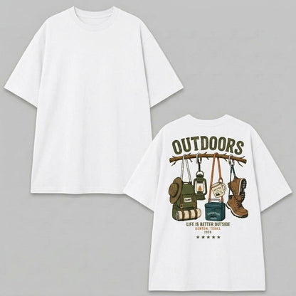 Outdoors Life Is Better Outside Tee,Personalized Outdoors Shirt, Custom Camping Trip T-Shirt
