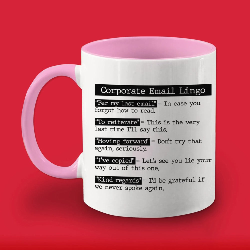 Funny Office Email Lingo Mug – Gift for Coworkers