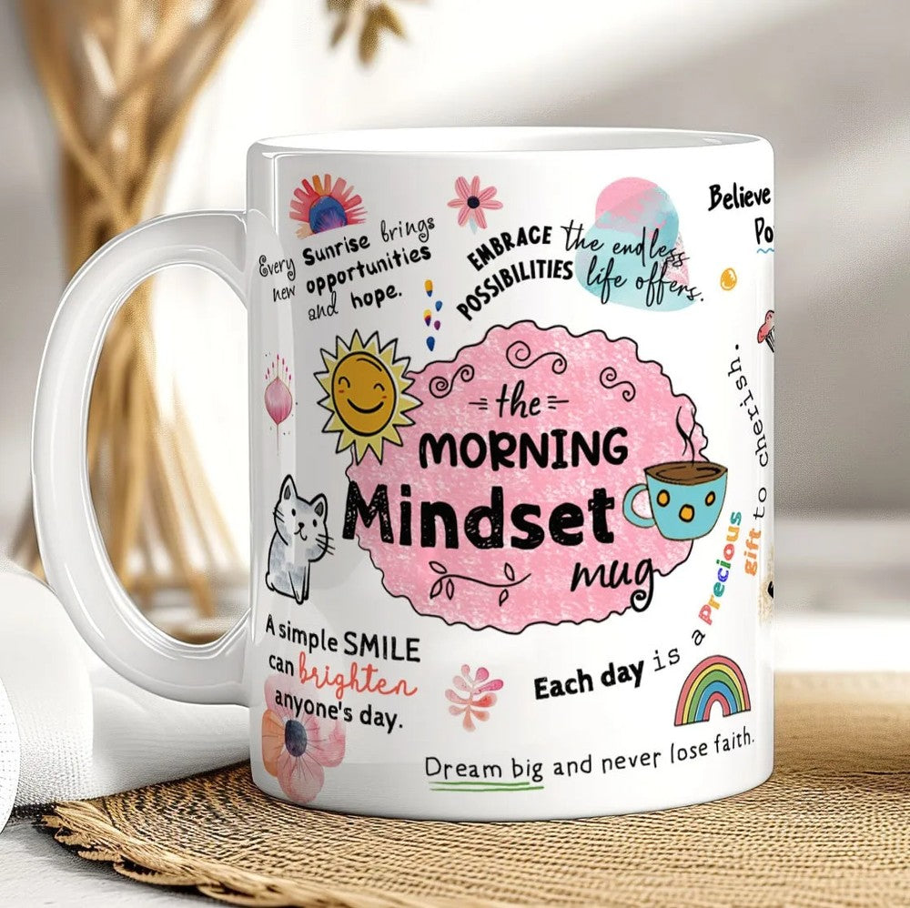 Morning Mindset Coffee Mug_ Daily Affirmation, Positive Gift