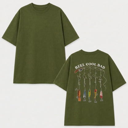 Personalized Fishing Shirt For Dad With Kids Name: Reel Cool Dad Shirt, Fishing Shirt For Dad, Fathers Day Gift From Son Daughter