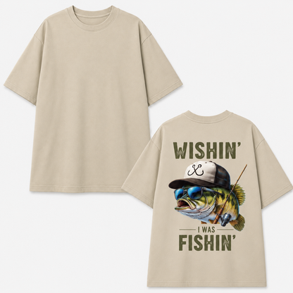 Wishin' I Was Fishin T-Shirt, Bad Bass Fishing Shirt, Fishing Dad Shirt, Fathers Day Gift.