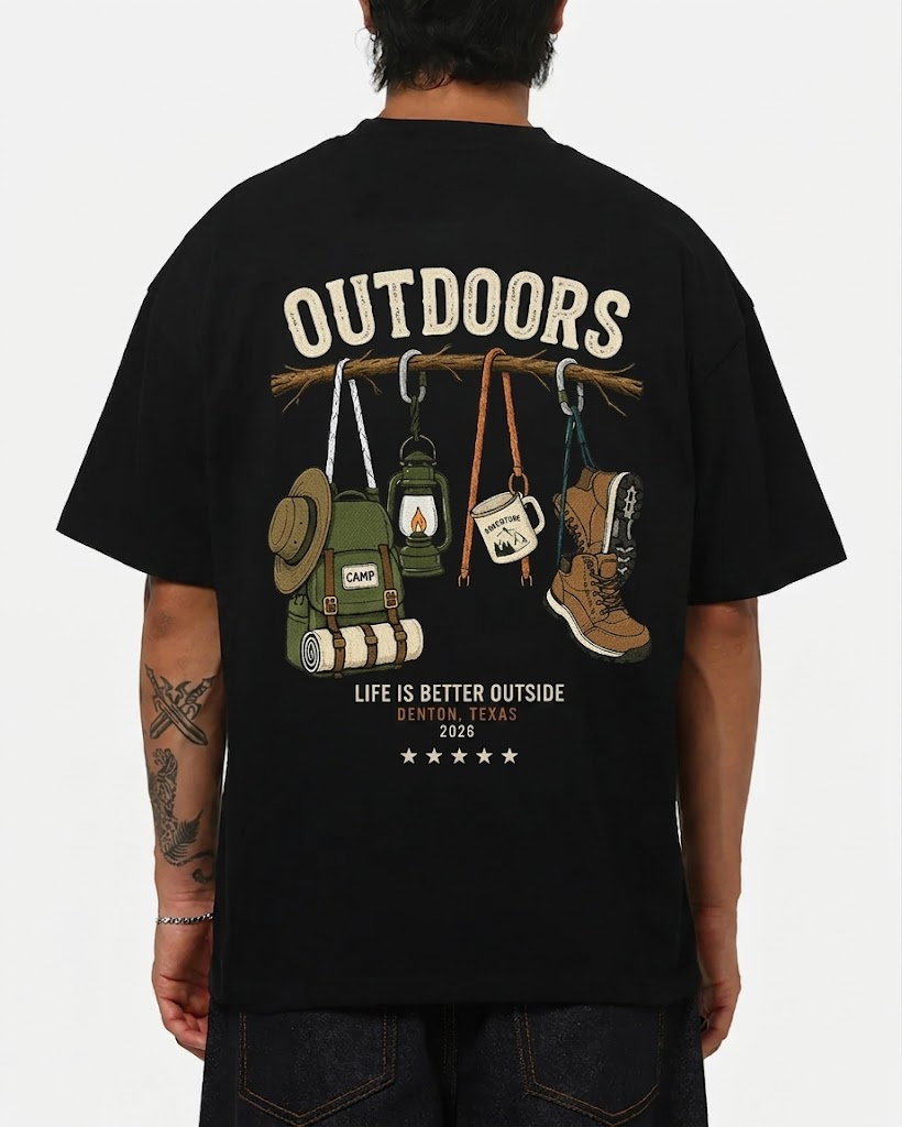 Outdoors Life Is Better Outside Tee,Personalized Outdoors Shirt, Custom Camping Trip T-Shirt