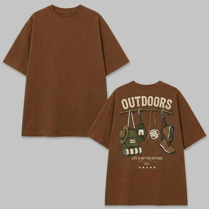 Outdoors Life Is Better Outside Tee,Personalized Outdoors Shirt, Custom Camping Trip T-Shirt