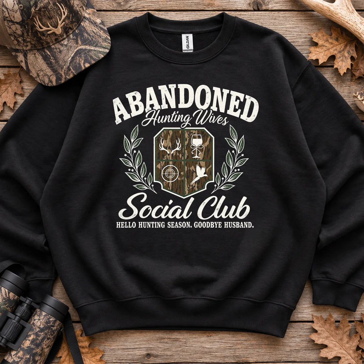 Abandoned Hunting Wives Social Club Sweatshirt in Black