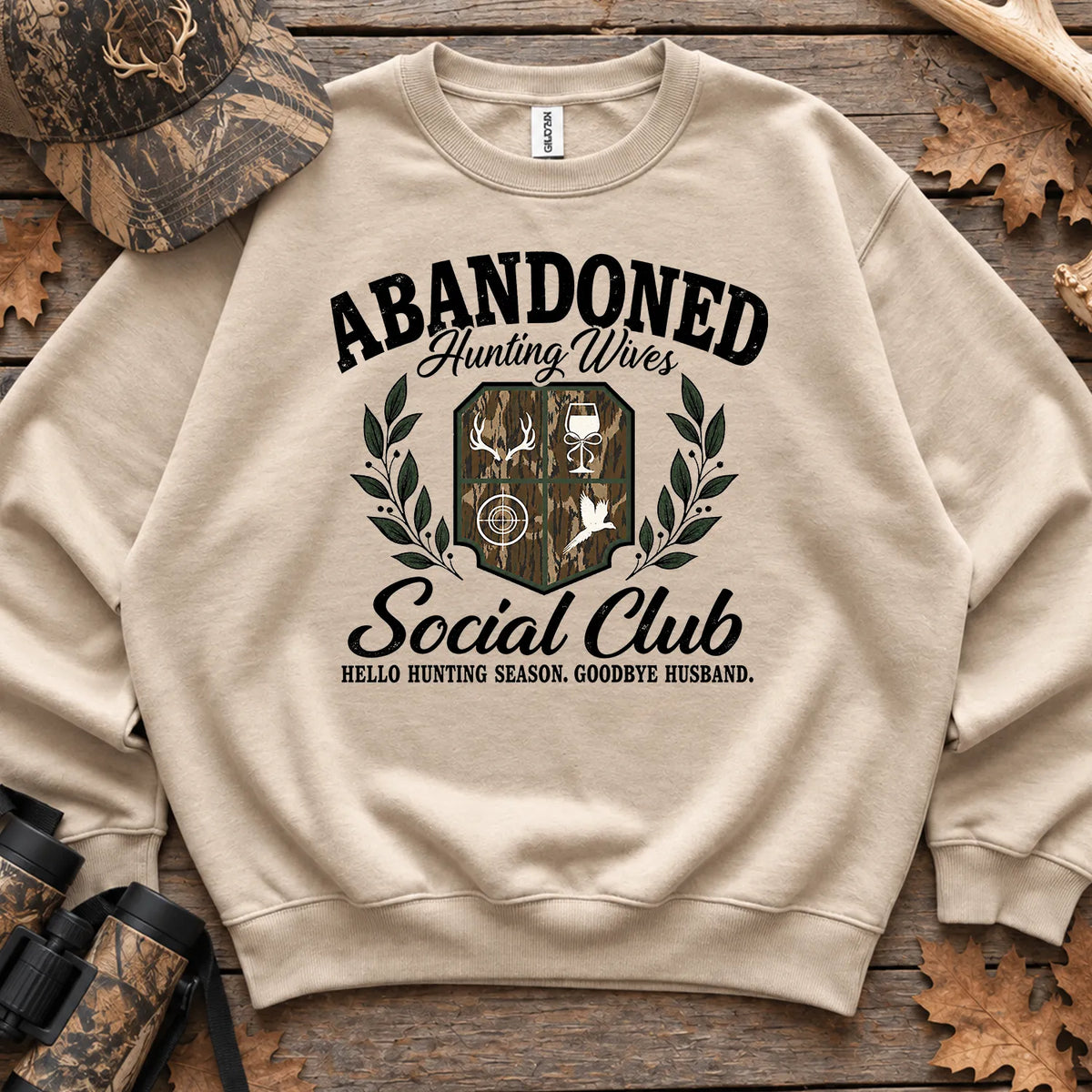 Abandoned Hunting Wives Social Club Sweatshirt in Sand