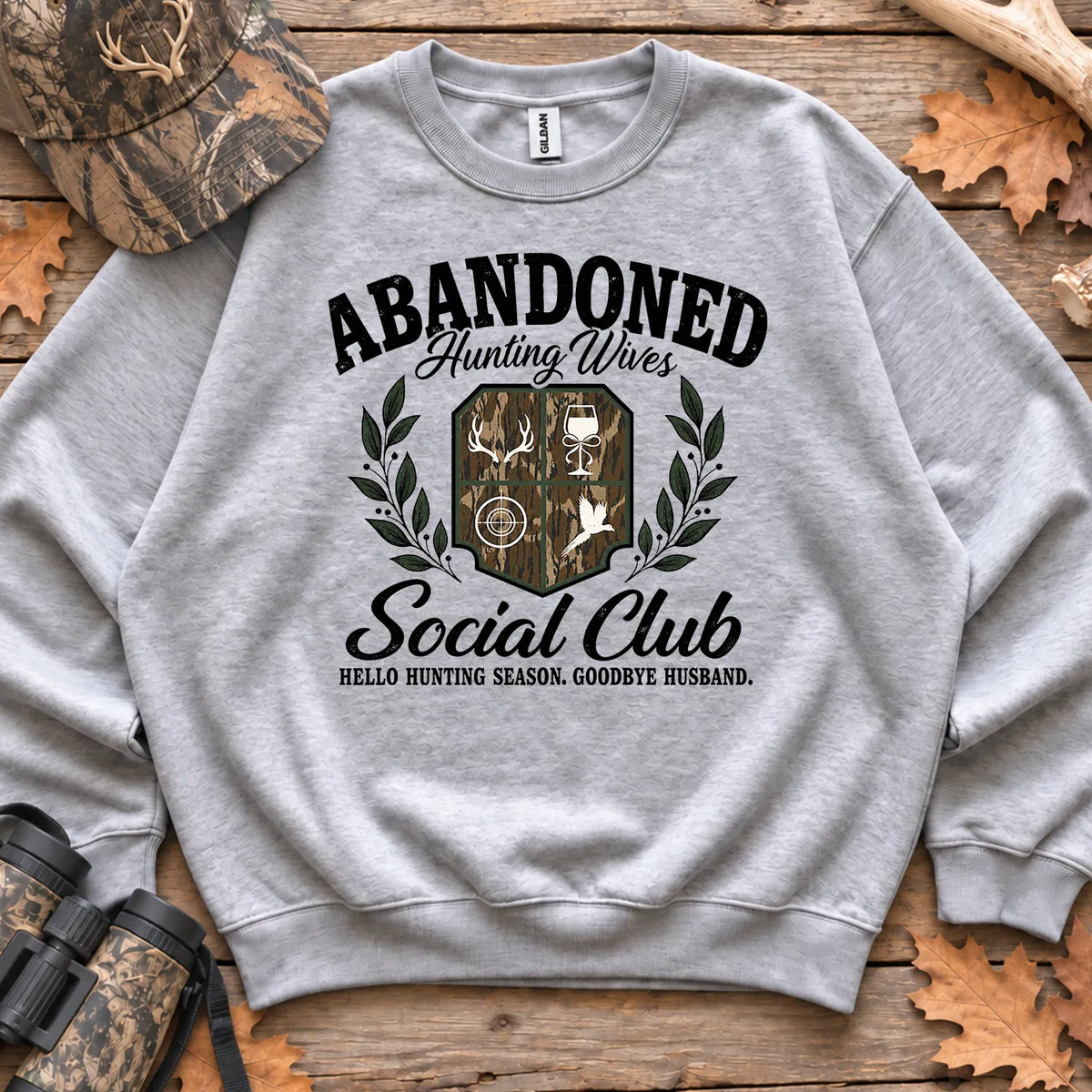 Abandoned Hunting Wives Social Club Sweatshirt in Sport Grey
