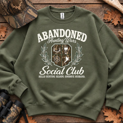 Abandoned Hunting Wives Social Club Sweatshirt in Military Green