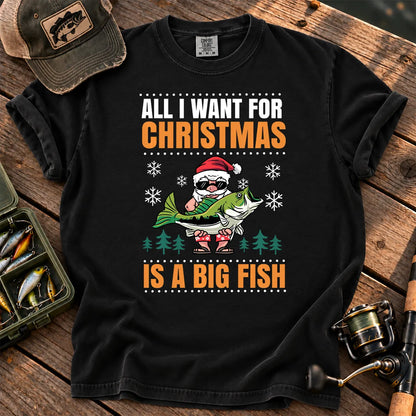 All I Want for Christmas Is a Big Fish T-Shirt in Black