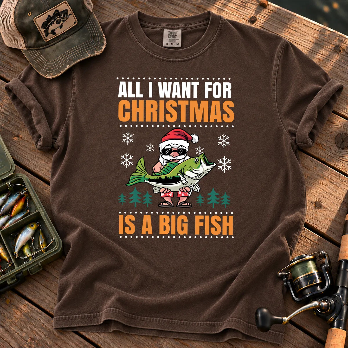 All I Want for Christmas Is a Big Fish T-Shirt in Espresso