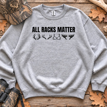 All Racks Matter Antlers Sweatshirt in Sport Grey