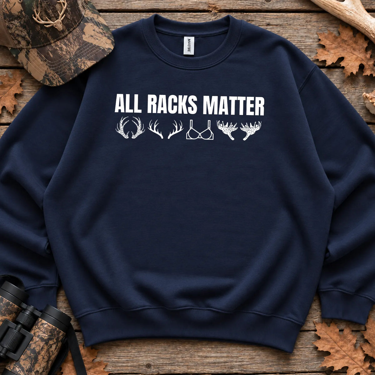 All Racks Matter Antlers Sweatshirt in Navy