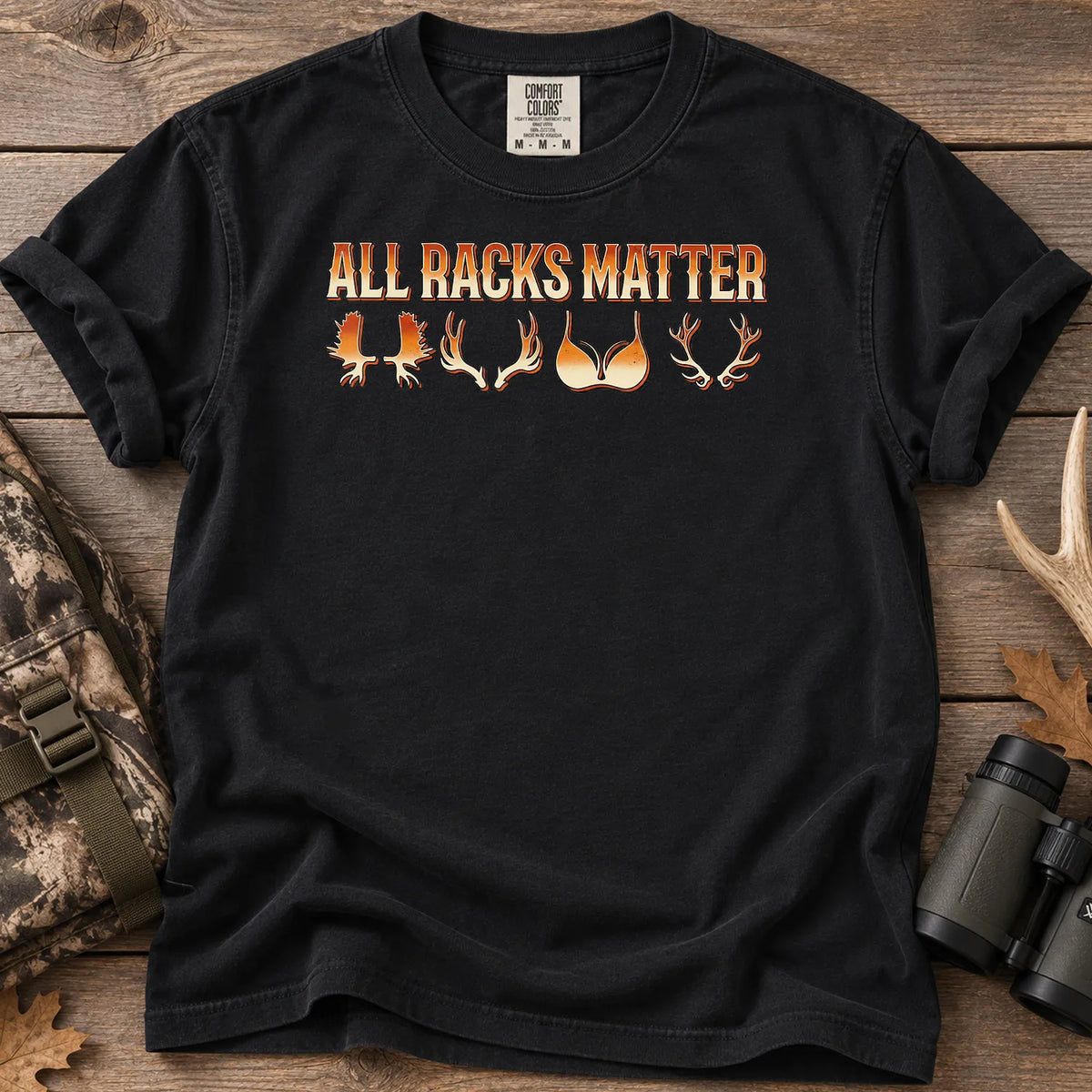 All Racks Matter Deer Hunting T-Shirt in Black