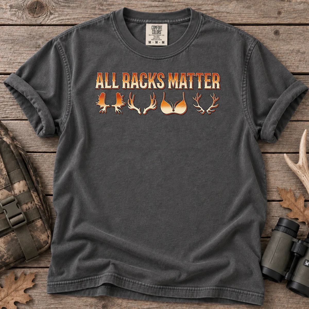 All Racks Matter Deer Hunting T-Shirt in Pepper
