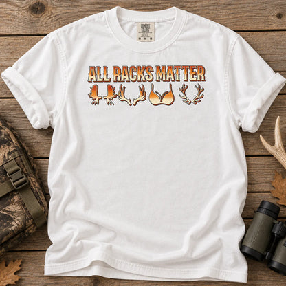 All Racks Matter Deer Hunting T-Shirt in White