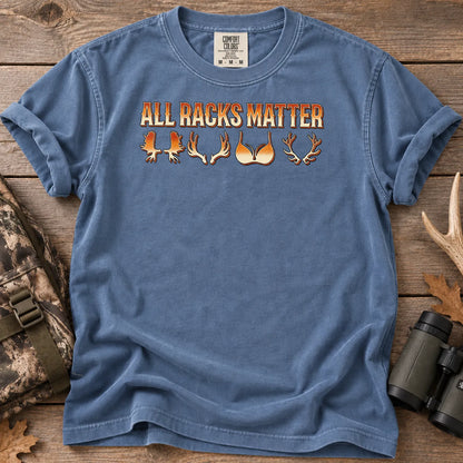 All Racks Matter Deer Hunting T-Shirt in Blue Jean