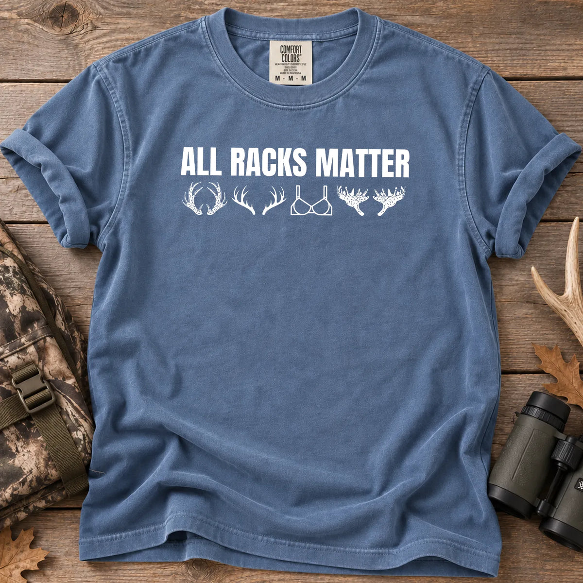 All Racks Matter Deer T-Shirt in Blue Jean