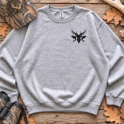 American Flag Sportsman Antlers Sweatshirt in Sport Grey