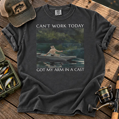 Arm in a Cast Fishing T-Shirt in Pepper