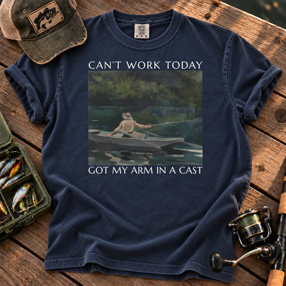 Arm in a Cast Fishing T-Shirt in True Navy