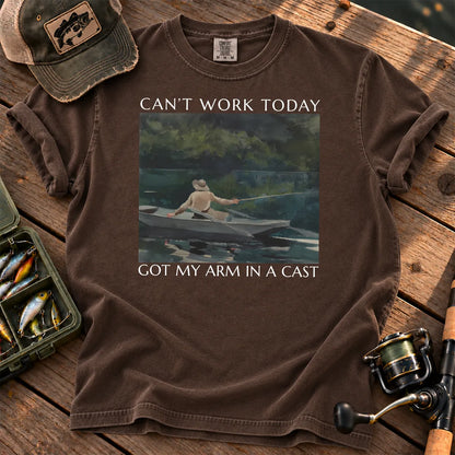Arm in a Cast Fishing T-Shirt in Espresso