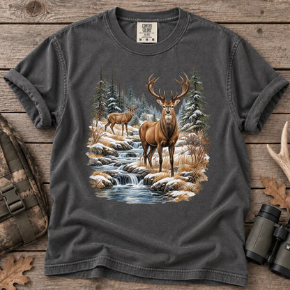 Autumn Deer Wilderness T-Shirt in Pepper