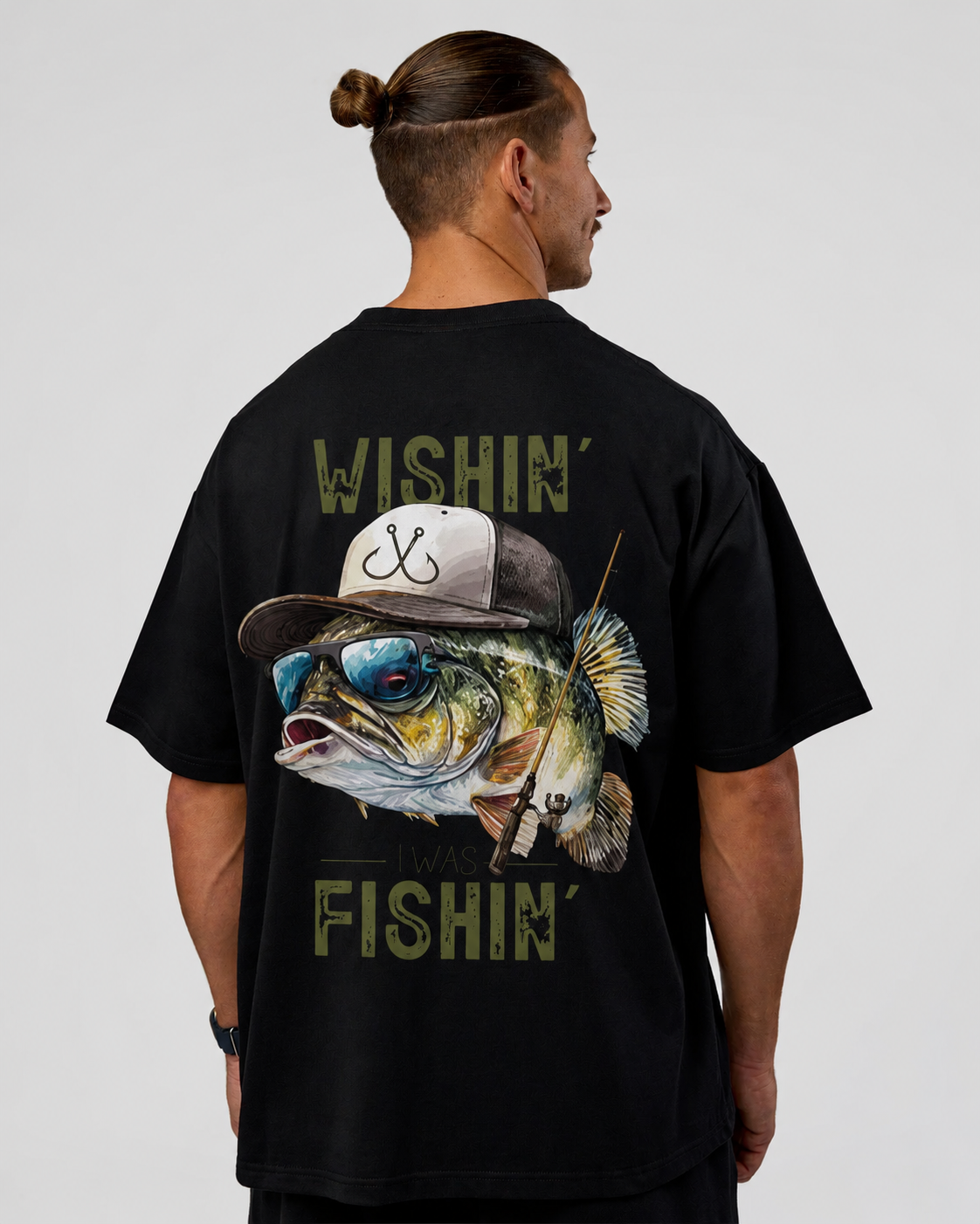 Wishin' I Was Fishin T-Shirt, Bad Bass Fishing Shirt, Fishing Dad Shirt, Fathers Day Gift.