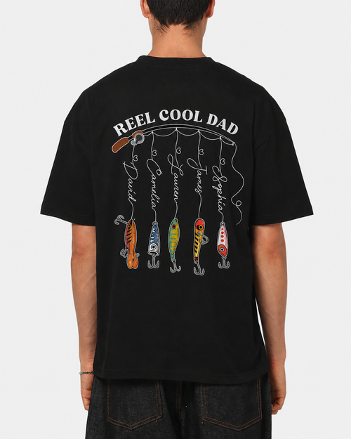 Personalized Fishing Shirt For Dad With Kids Name: Reel Cool Dad Shirt, Fishing Shirt For Dad, Fathers Day Gift From Son Daughter