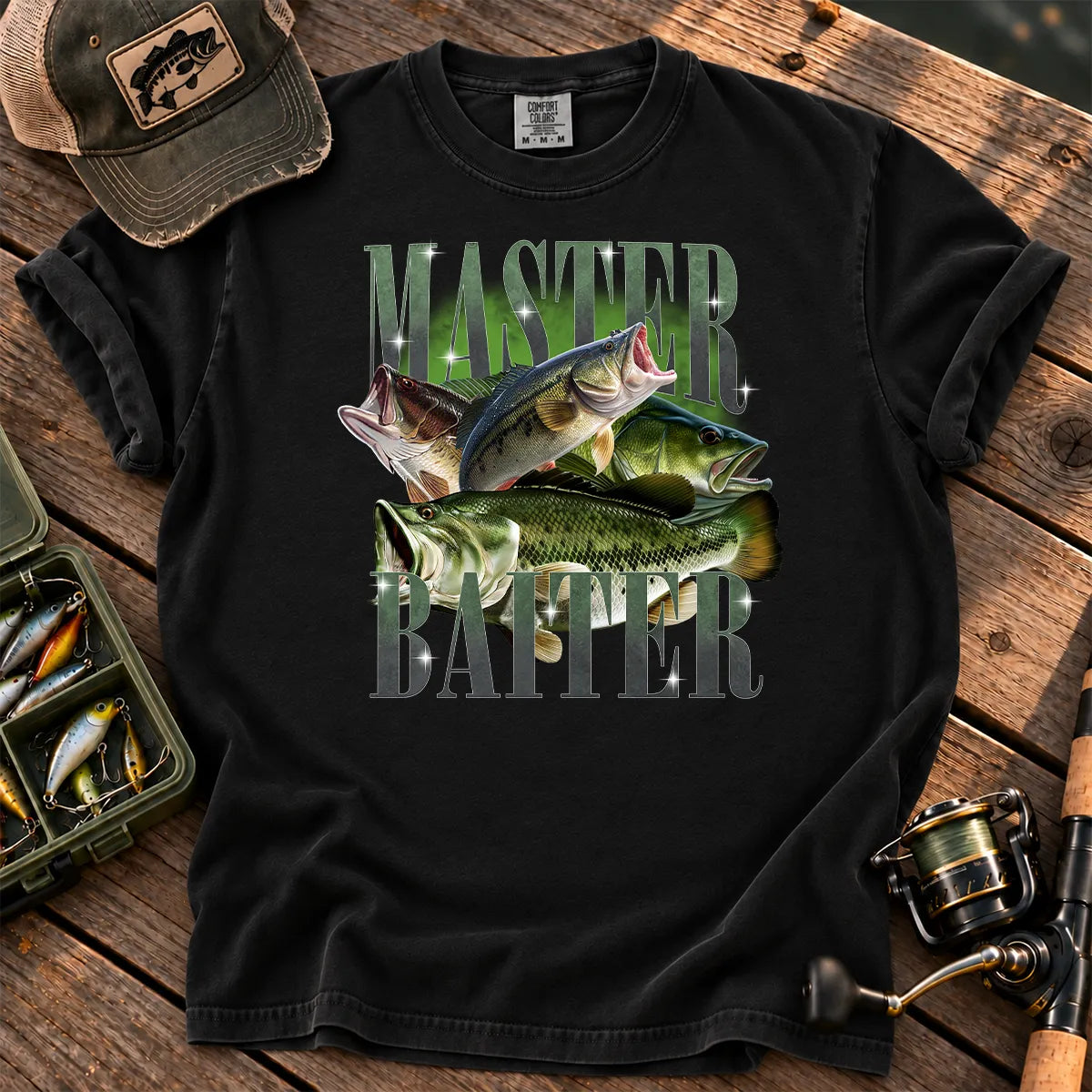 Bait Master Bass T-Shirt in Black