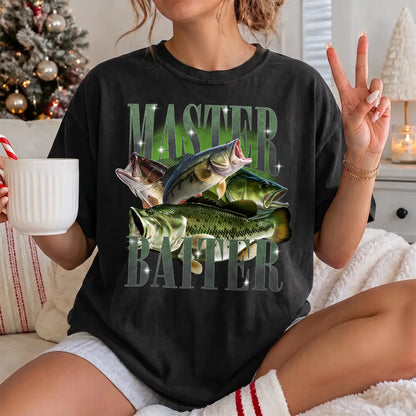 Bait Master Bass T-Shirt Women model in Black