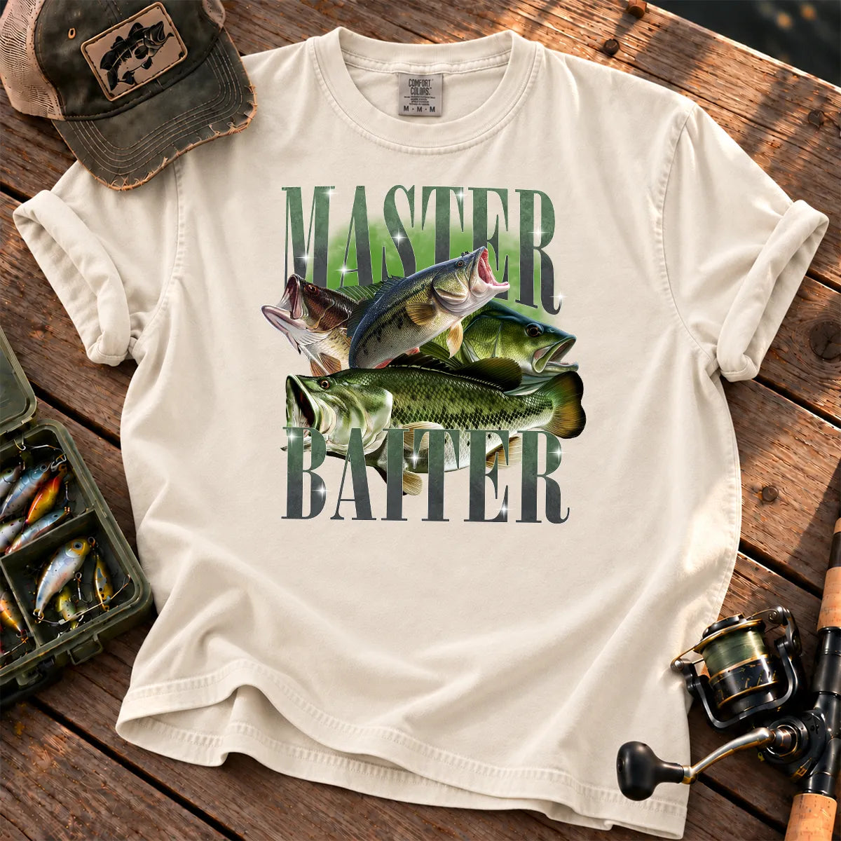 Bait Master Bass T-Shirt in Ivory