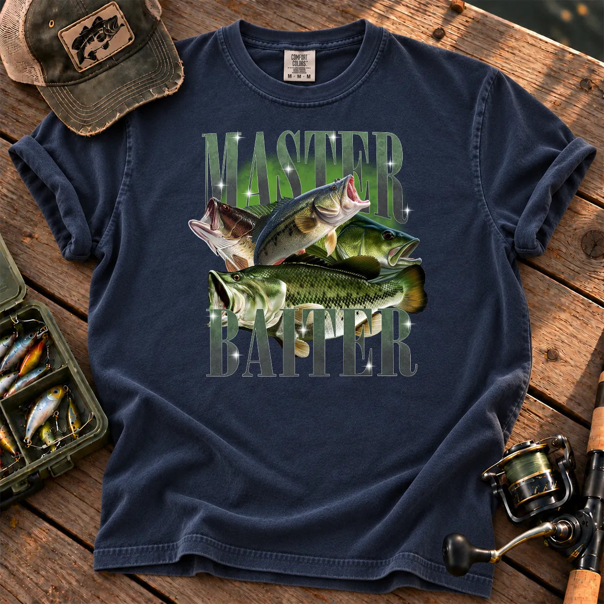 Bait Master Bass T-Shirt in True Navy