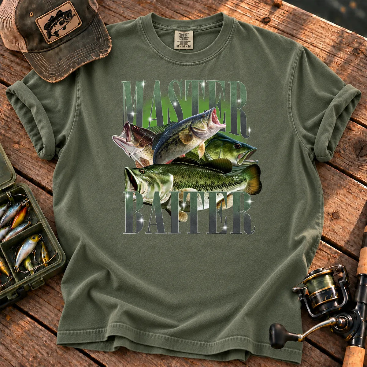 Bait Master Bass T-Shirt in Moss