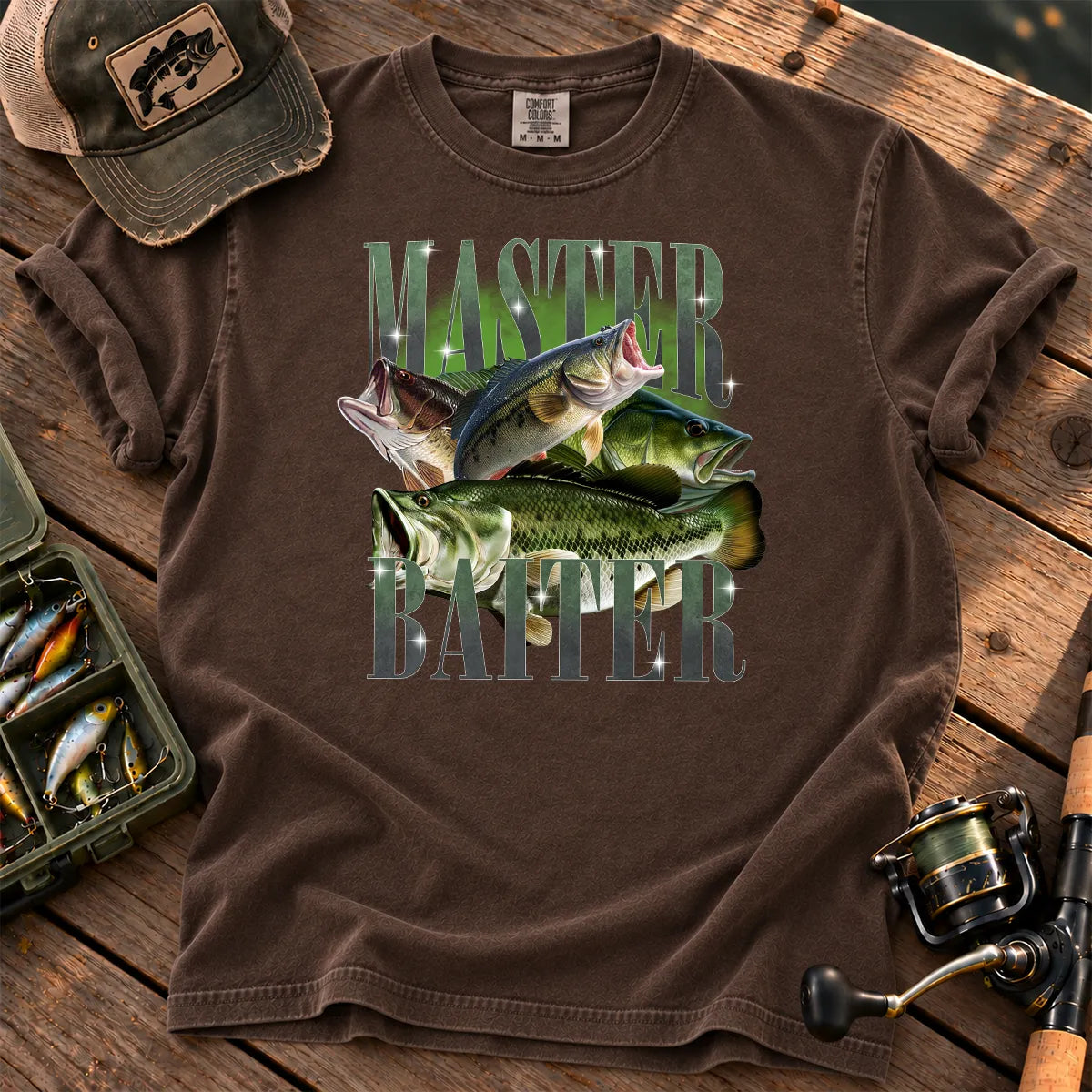 Bait Master Bass T-Shirt in Espresso