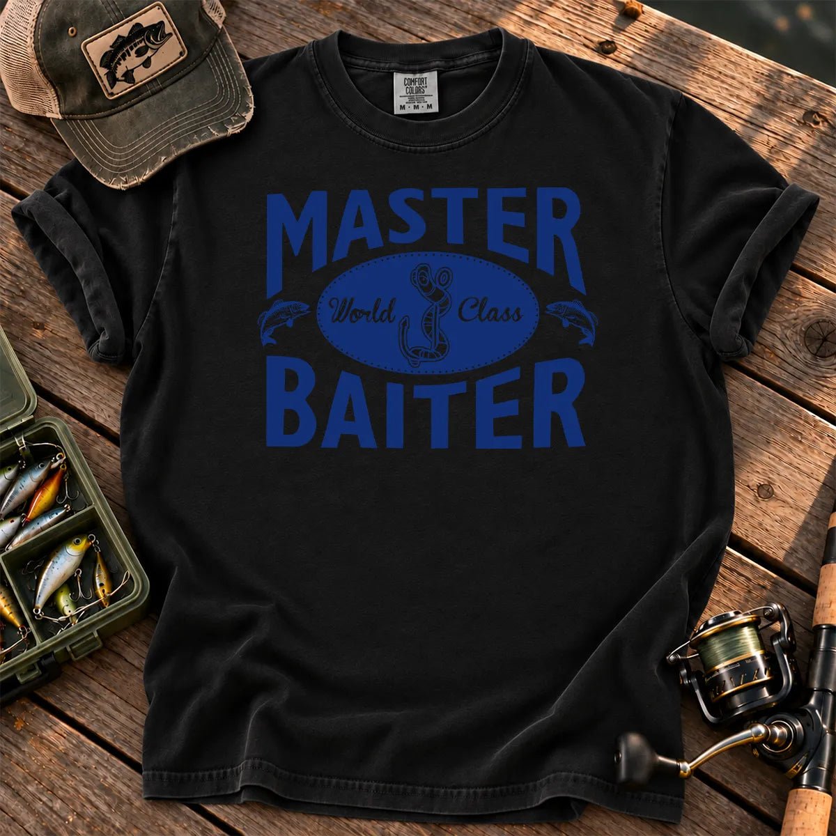 Bait Master Blue T-Shirt in Black