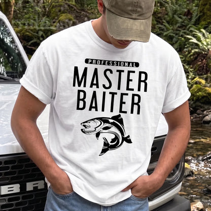 Bait Master Fishing T-Shirt Men model in White