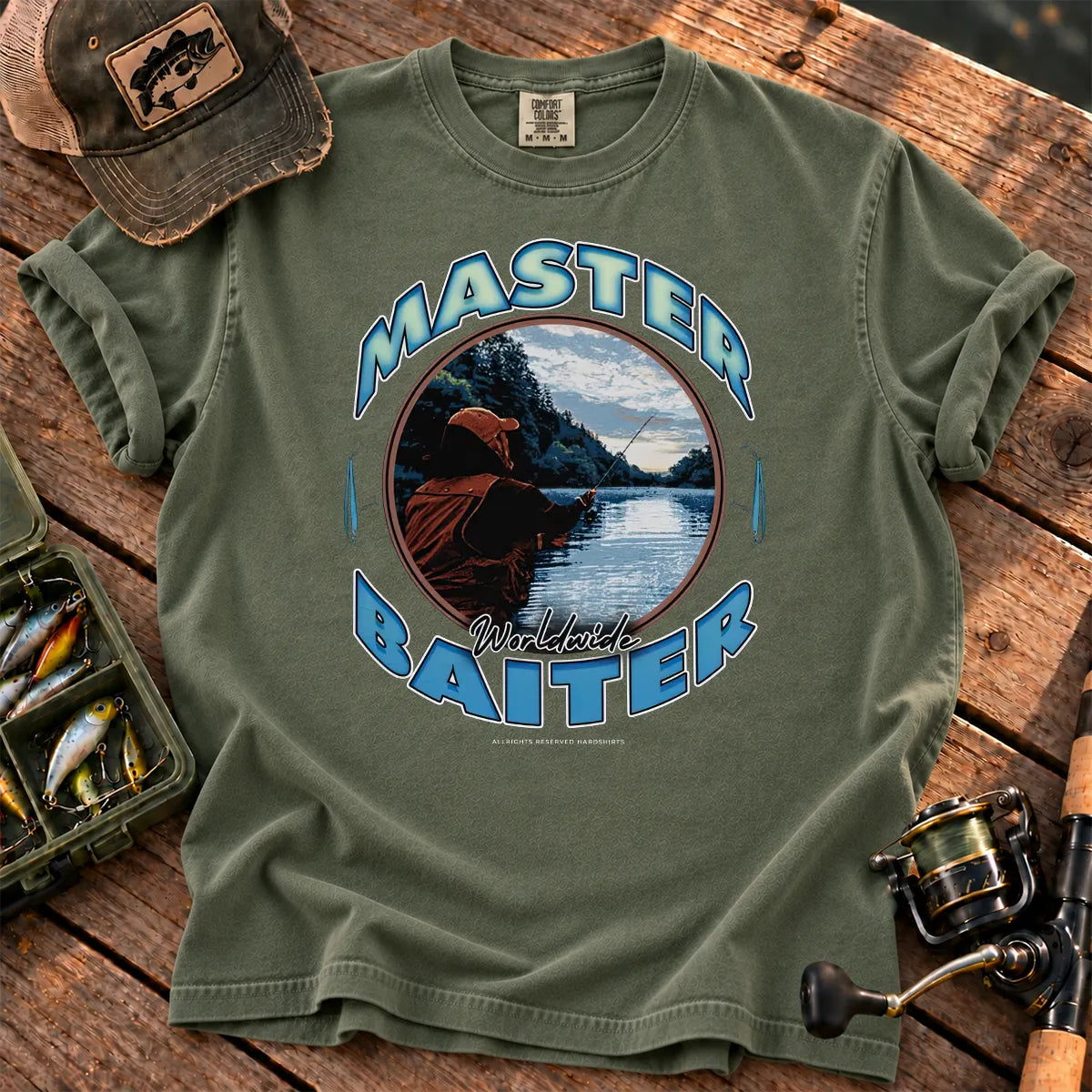 Bait Master Lake T-Shirt in Moss