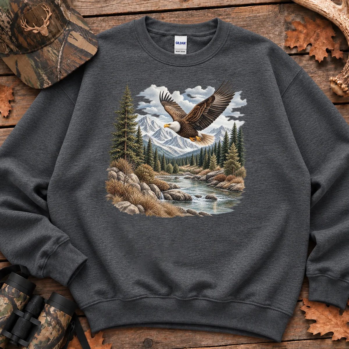 Bald Eagle River Sweatshirt in Dark Heather