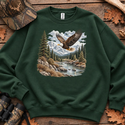 Bald Eagle River Sweatshirt in Forest Green