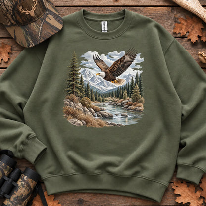 Bald Eagle River Sweatshirt in Military Green