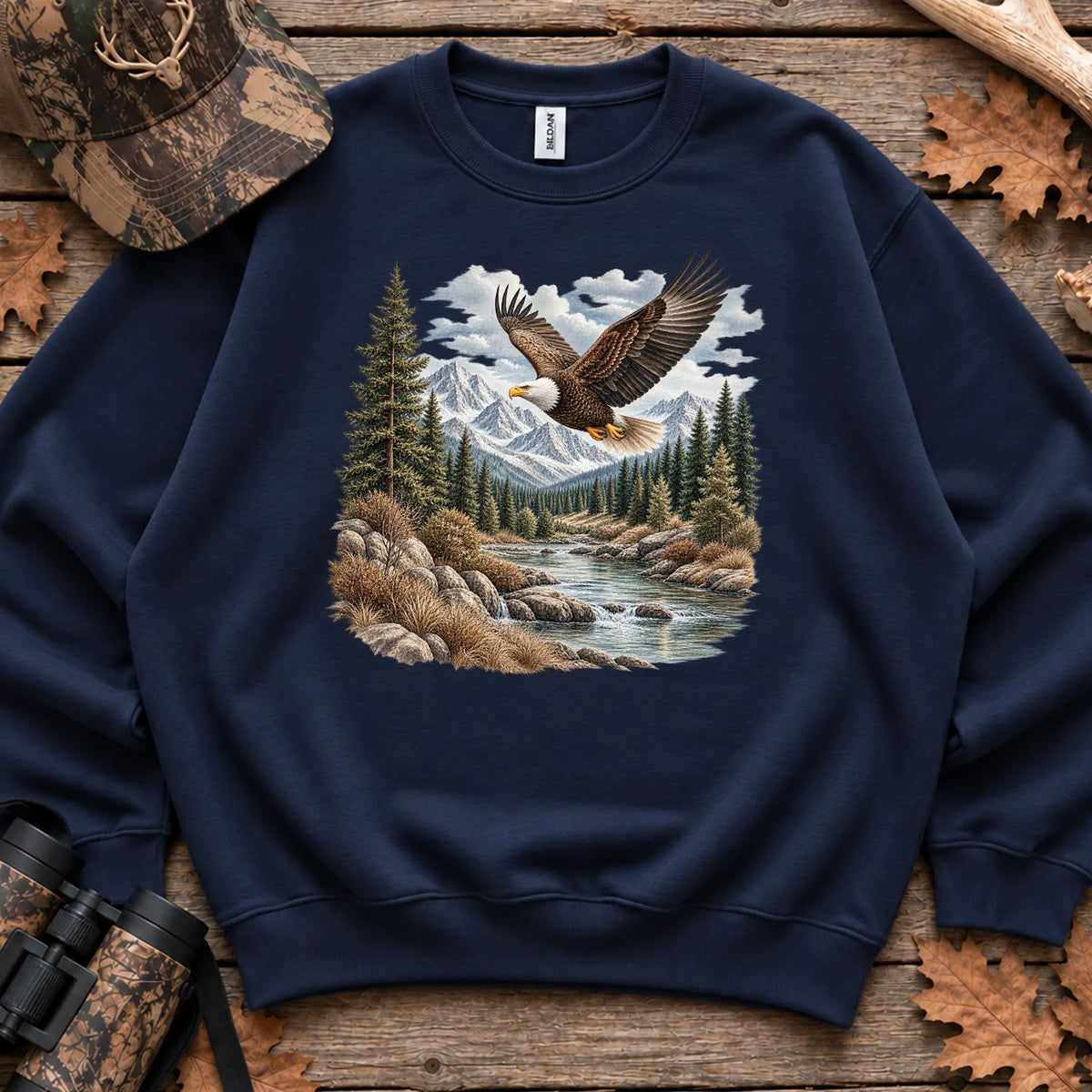 Bald Eagle River Sweatshirt in Navy