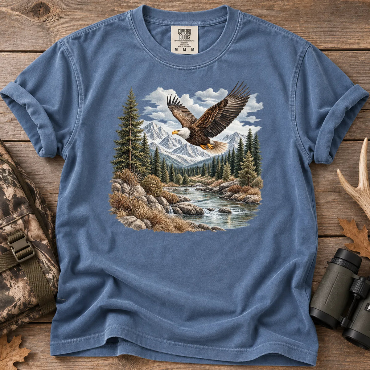 Bald Eagle River T-Shirt in Blue Jean