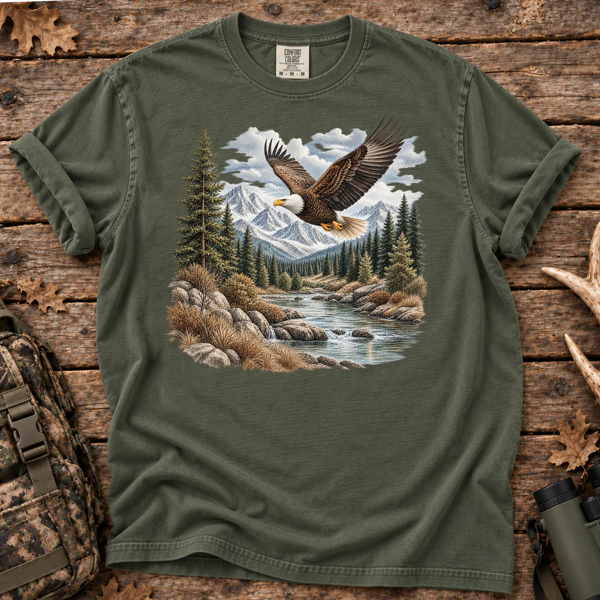 Bald Eagle River T-Shirt in Moss